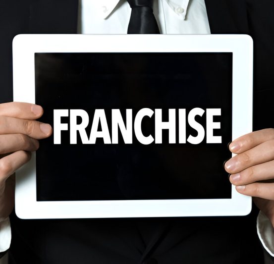 what is a franchise man holding the slogan