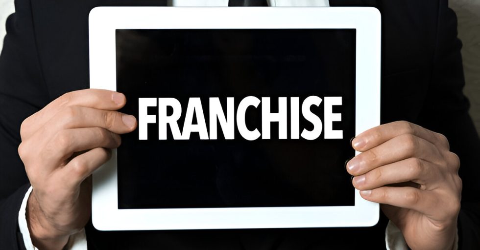 what is a franchise man holding the slogan