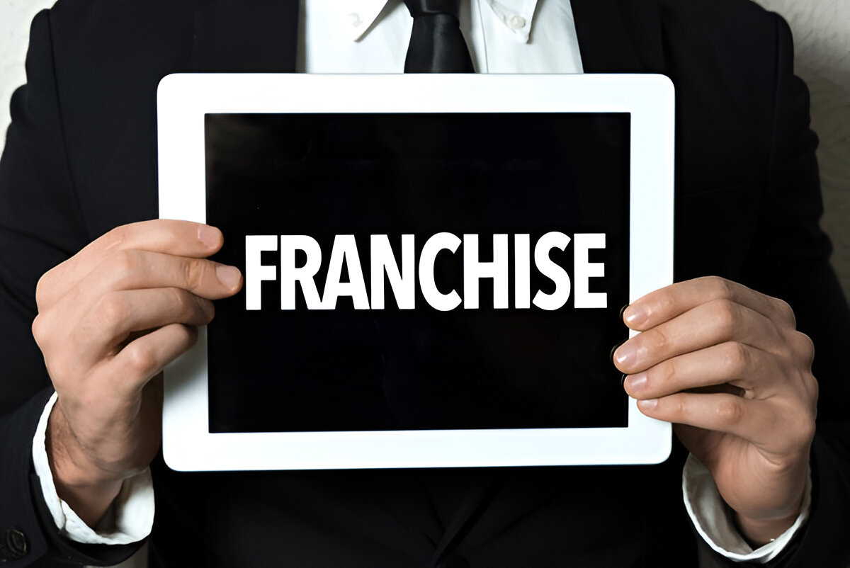 what is a franchise man holding the slogan